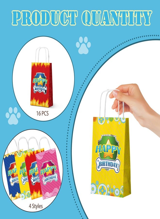 WEEPA 16 Pcs Paw Print Gift Bags Dog Paw Goodie Bags Paw Paper Candy Bag with Handle for Paw Print Birthday Decorations - Image 4
